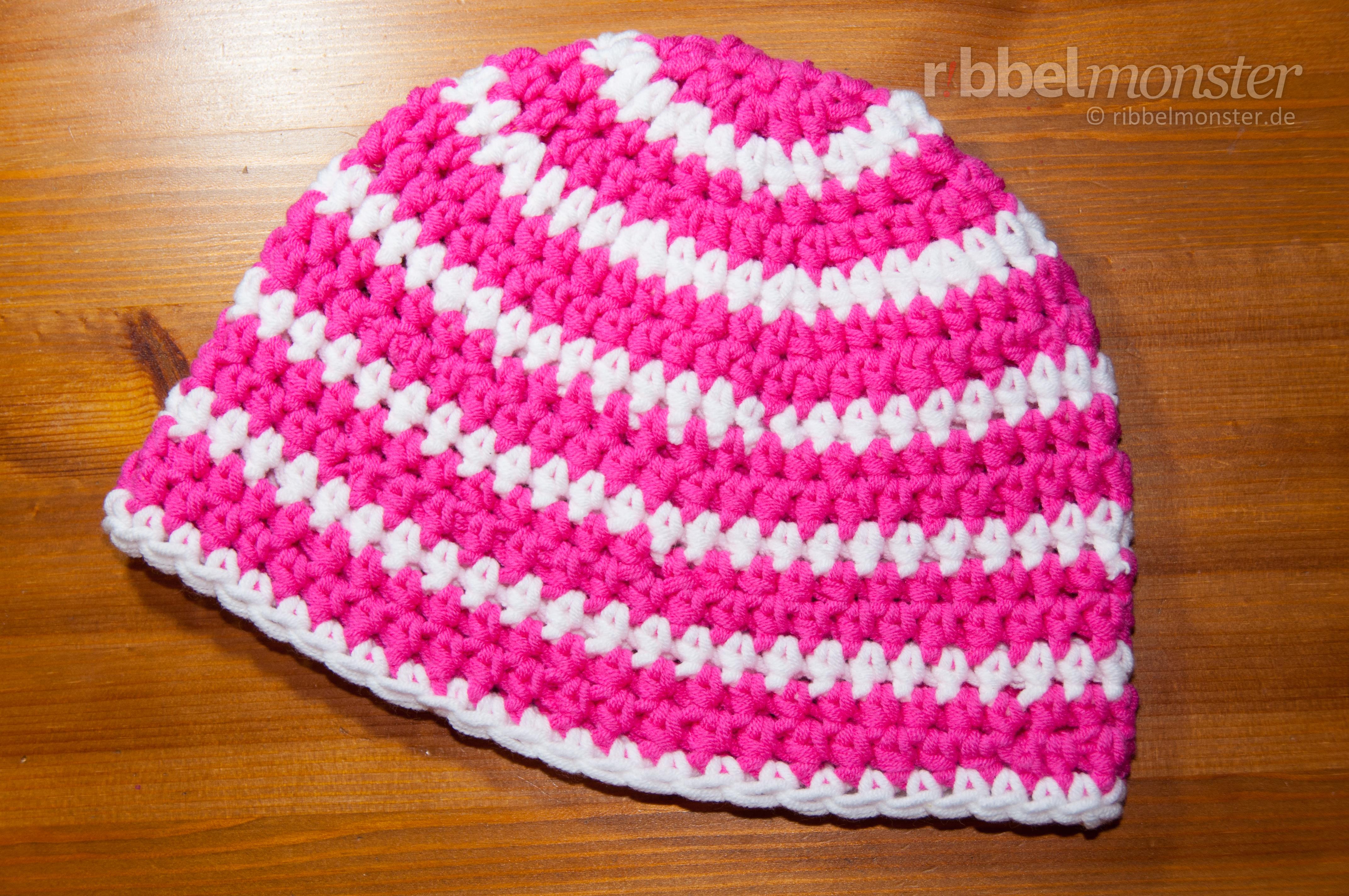 Crochet Hat Beanie With Half Treble Crochet Stitches In Circle Rounds Premium Free Patterns Ribbelmonster