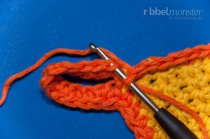 Topflappen häkeln Rand Schlaufe