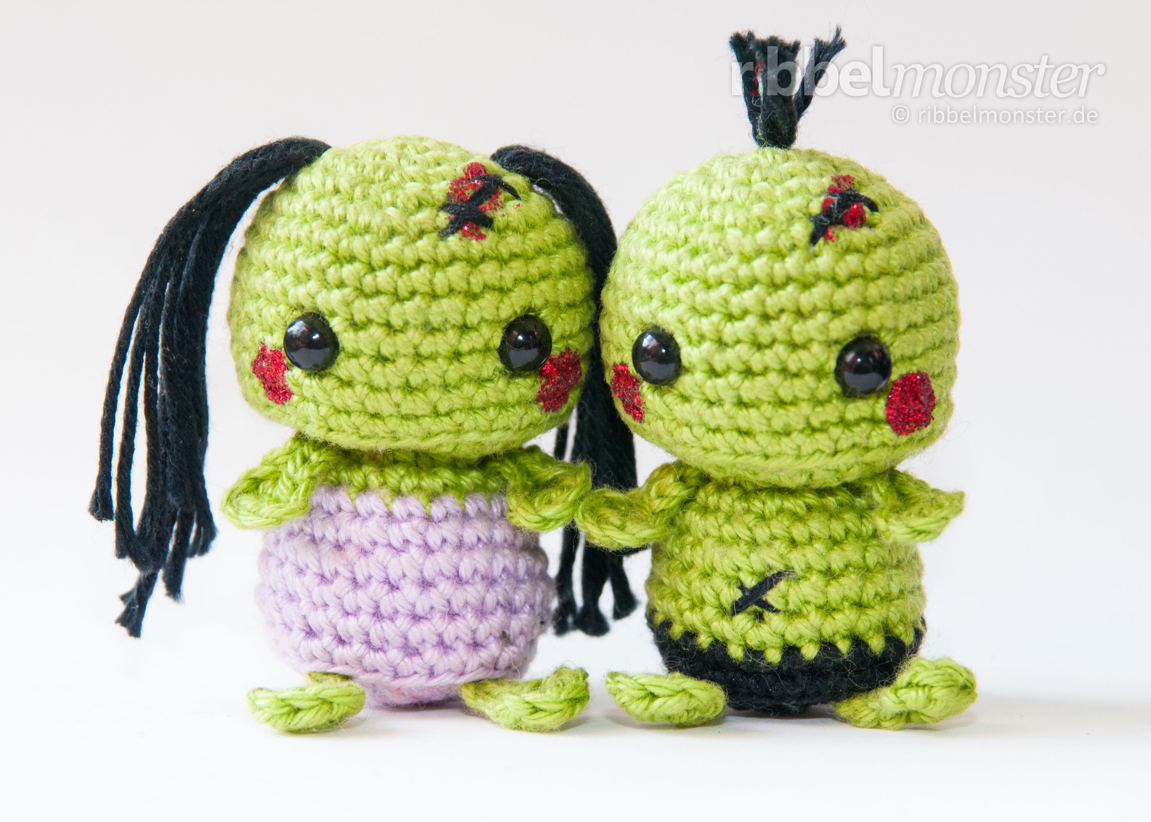 Amigurumi - Minimee Zombies häkeln - free crochet pattern - pattern