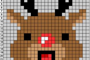 Pixelmuster - 25x25 - Rentier - Vorlage