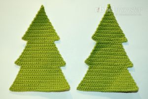 Kleines Weihnachtsbaum Kissen häkeln - kostenlose Anleitung