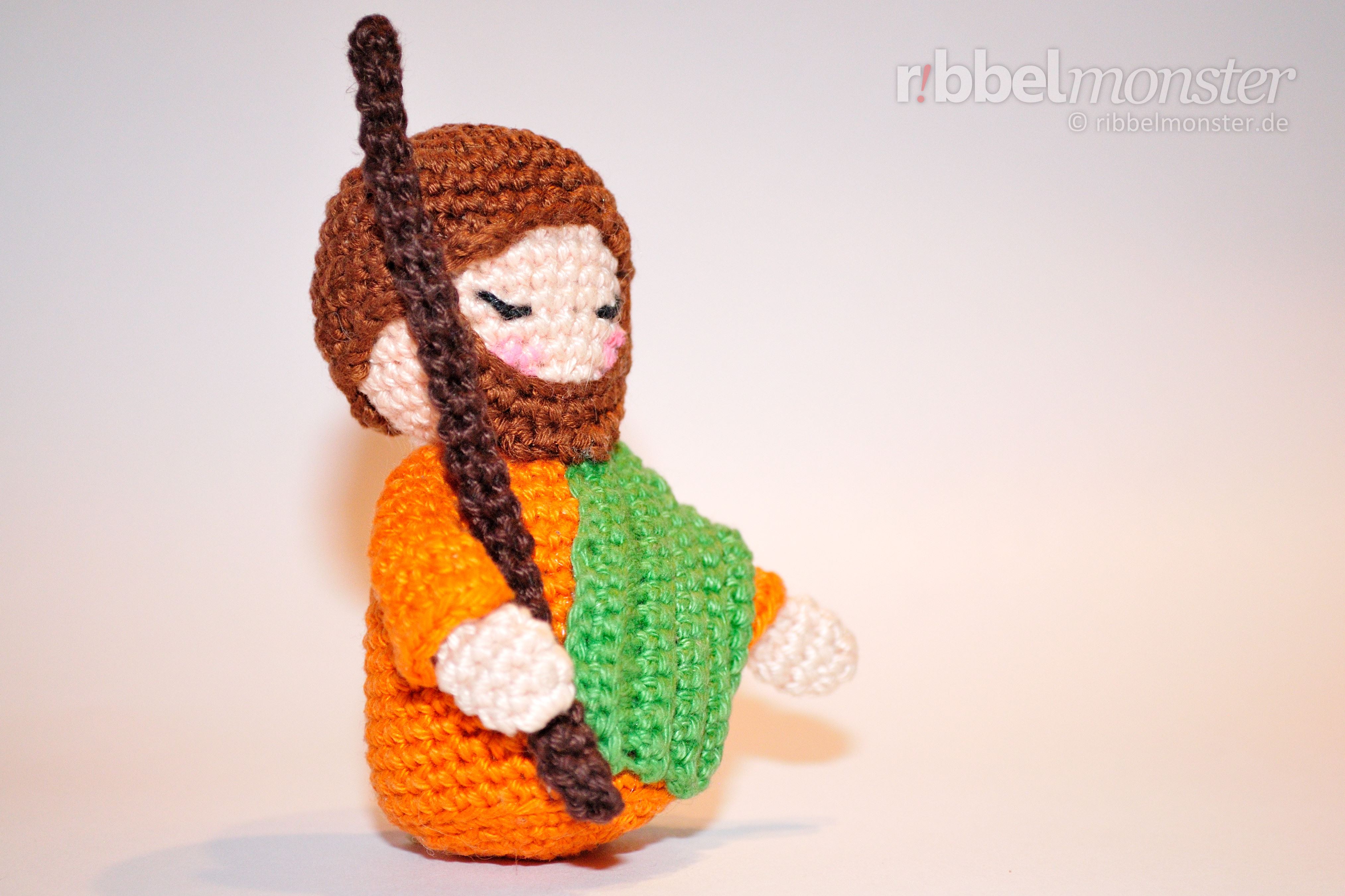 Amigurumi - Kokeshi Josef häkeln - kostenlose Häkelanleitung - gratis Anleitung