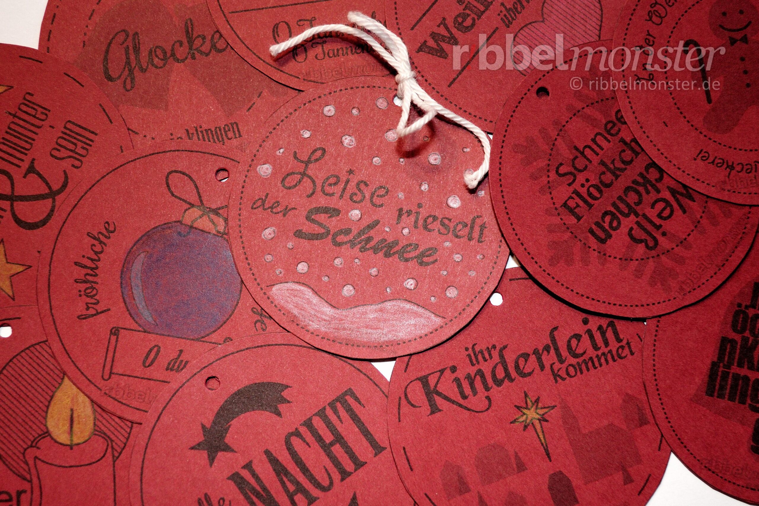 Druckvorlage – Buttons „Deutsche Weihnachtslieder“