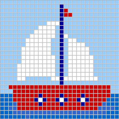 Pixelmuster – Segelboot – 28×28