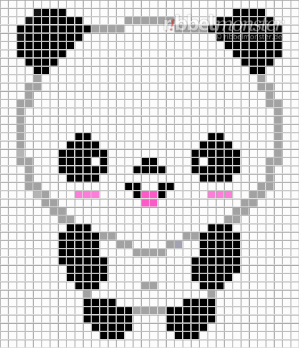 Pixelmuster – Kawaii Panda – 36×42