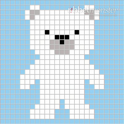 Pixelmuster – Eisbär – 25×25