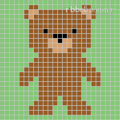 Pixelmuster – Braunbär – 25×25