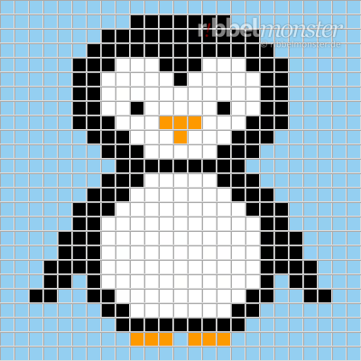 Pixelmuster – Pinguin – 25×25