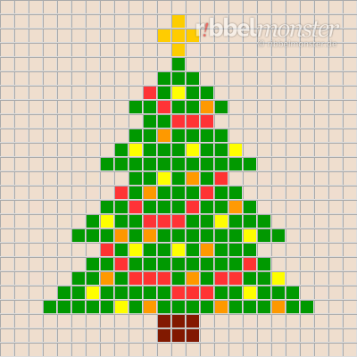 Pixelmuster – Weihnachtsbaum – 25×25