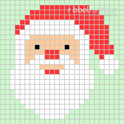 Pixelmuster – Weihnachtsmann – 25×25