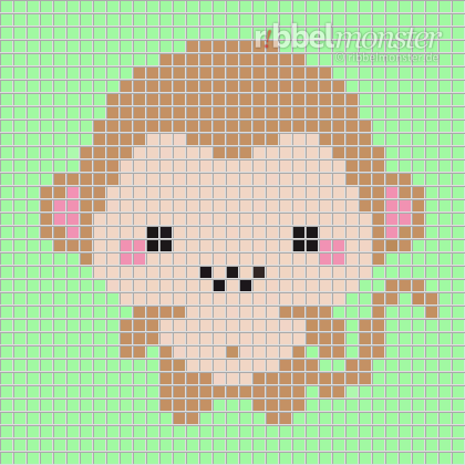 Pixelmuster – Babyaffe – 35×35
