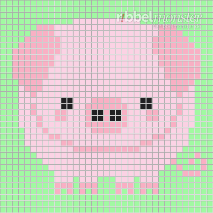 Pixelmuster – Schwein – 35×35