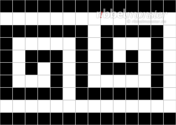 Pixelmuster – Griechische Welle Gamma – 10×14