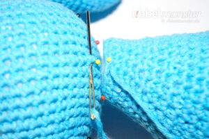 Amigurumi - Offene Teile an geschlossene Teile nähen - Anleitung