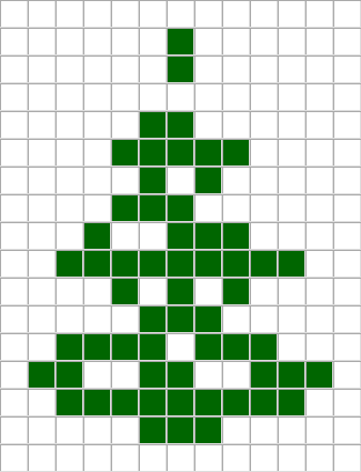 Pixelmuster – Kleiner Tannenbaum – 13×17